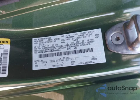 2024 Ford Bronco Outer Banks from USA, damaged, VIN 1FMDE8BH5RLB34885